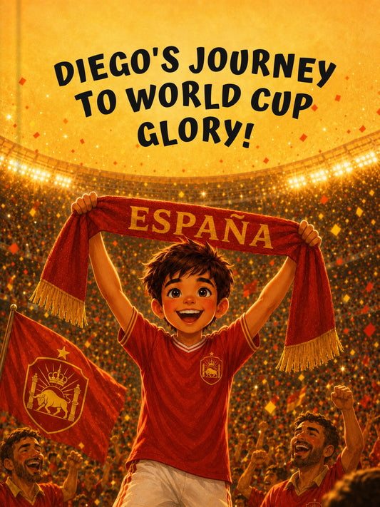 Personalised football storybook for kids showing a child as the hero on the cover