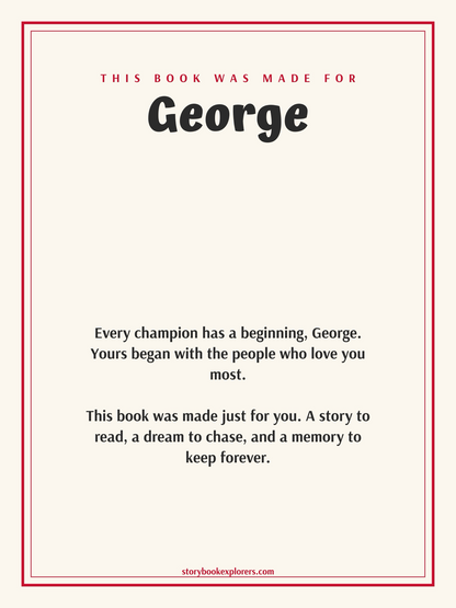 Dedication page - personalised keepsake message